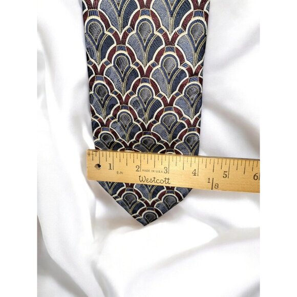 Pavia Handmade in Italy 100% Silk Geometric Pattern Tie—Elegant & Timeless Desig - Picture 8 of 10